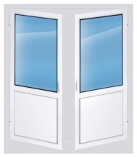 Дверь пластиковая двухстворчатая штульповая 2200×1400 глухая